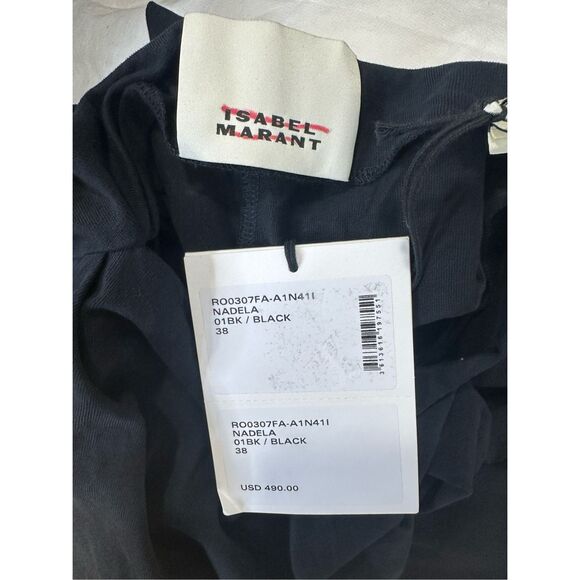 Isabel Marant Nadela Ruched Slit Cotton Maxi Dress Size FR38/US6 $490 - Picture 13 of 14